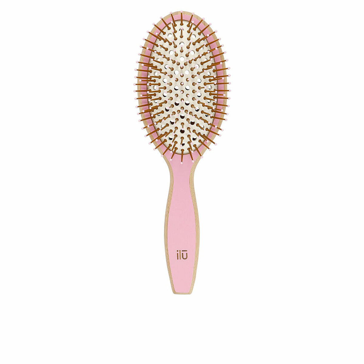 Brosse Démêlante Ilū Bamboom Grand Rose Oblongue 212Barber.com