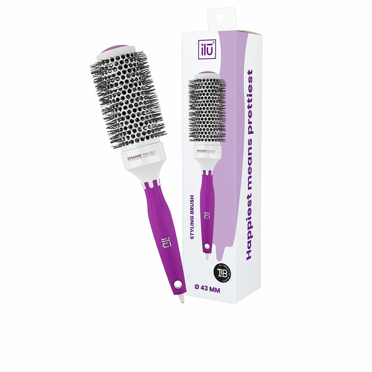 Brosse à coiffer Ilū Céramique Violet Ø 43 mm 212Barber.com