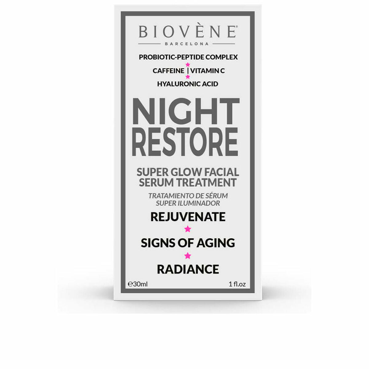 Sérum visage Biovène Night Restore 30 ml 212Barber.com